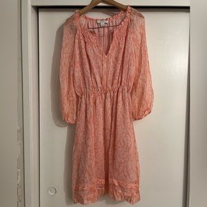 Diane Von Furstenburg women’s long sleeve, orange/pink dress